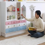 かわいい無垢材ガラスキャビネット|色彩豊かな収納でおしゃれ空間を実現 hyj-2300