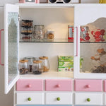 かわいい無垢材ガラスキャビネット|色彩豊かな収納でおしゃれ空間を実現 hyj-2300