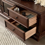 高級感のある無垢材テレビキャビネット - 強化ガラス扉付き、エレガントなリビングの主役 hyjyj-4262