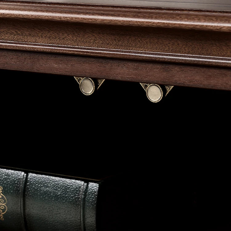 高級感のある無垢材テレビキャビネット - 強化ガラス扉付き、エレガントなリビングの主役 hyjyj-4262