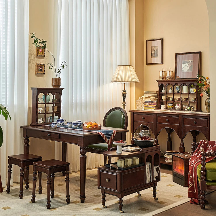 高級無垢材ラックセット|エレガントなリビング&ベッドルームデザイン hyjyj-4275