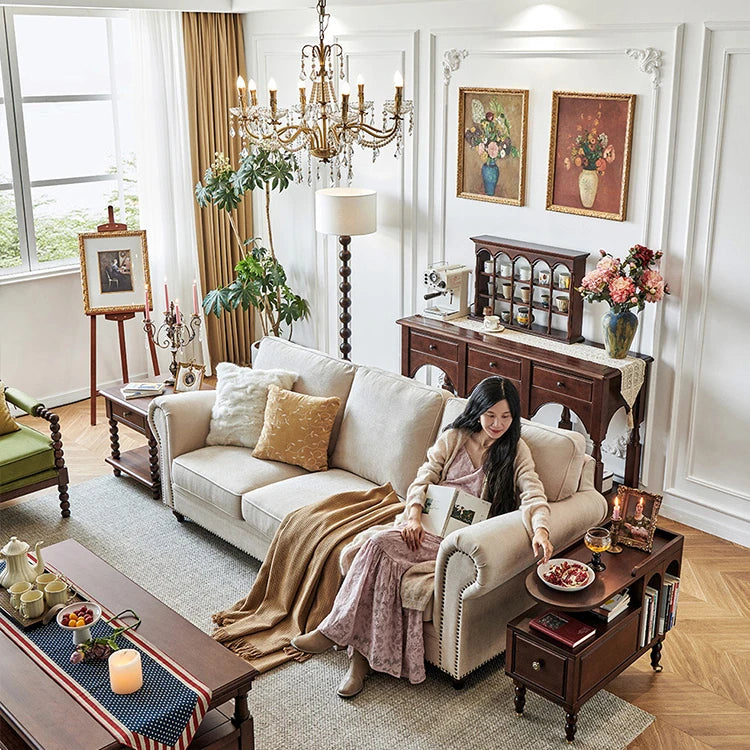 高級無垢材ラックセット|エレガントなリビング&ベッドルームデザイン hyjyj-4275