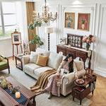 高級無垢材ラックセット|エレガントなリビング&ベッドルームデザイン hyjyj-4275