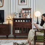 高級感溢れる無垢材ガラスキャビネット|リビングを彩るデザイン hyjyj-4276