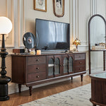 高級感溢れる無垢材ガラスキャビネット|リビングを彩るデザイン hyjyj-4276