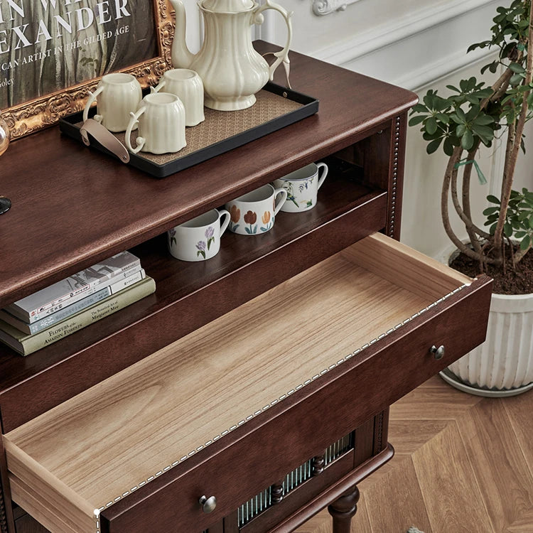 高級感溢れる無垢材ガラスキャビネット|リビングを彩るデザイン hyjyj-4276