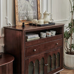 高級感溢れる無垢材ガラスキャビネット|リビングを彩るデザイン hyjyj-4276