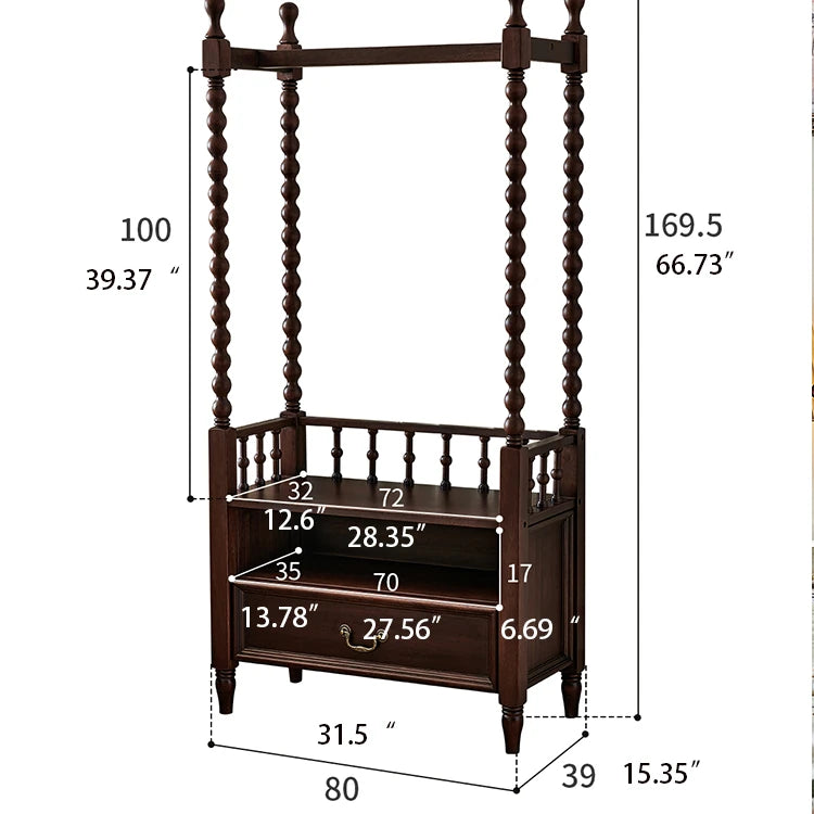 高級感のある無垢材コートハンガー - エレガントなホームアクセント hyjyj-4277