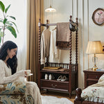 高級感のある無垢材コートハンガー - エレガントなホームアクセント hyjyj-4277