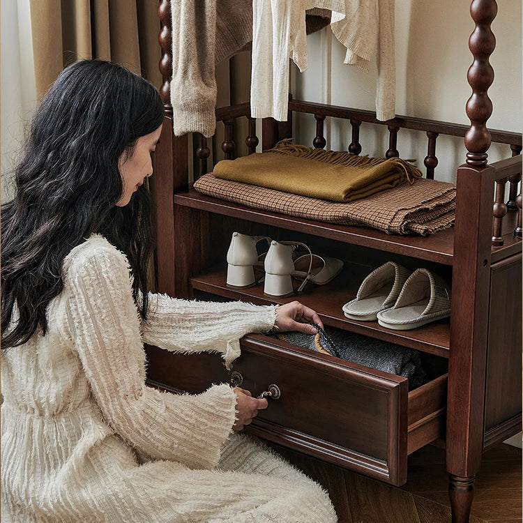 高級感のある無垢材コートハンガー - エレガントなホームアクセント hyjyj-4277