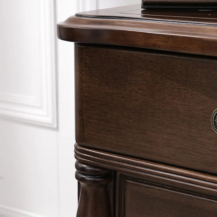 高級感漂う無垢材ナイトテーブル|贅沢な寝室インテリアにピッタリの木製家具 hyjyj-4290