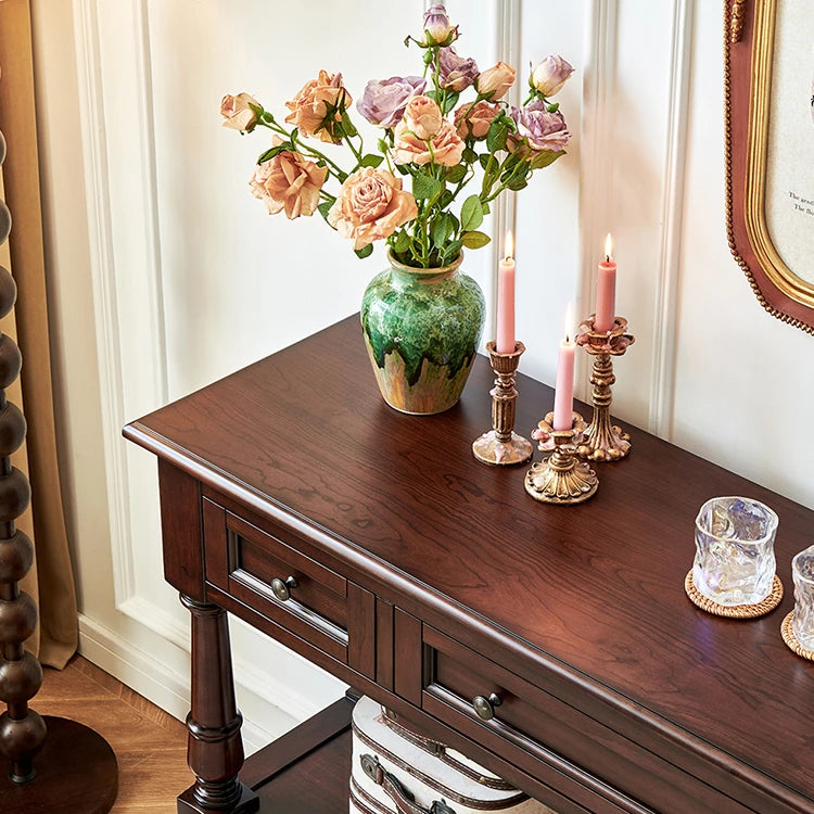 高級感あふれるチェリー材テーブル|上質リビングの必需品 hyjyj-4297