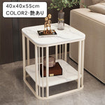 セラミック天板サイドテーブル リビング用 ホワイトフレームのモダンデザイン センターテーブル補助台 hykg-5857