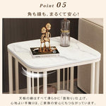 セラミック天板サイドテーブル リビング用 ホワイトフレームのモダンデザイン センターテーブル補助台 hykg-5857