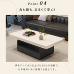 セラミック天板センターテーブル リビング用 モダンデザインの高級ローテーブル収納付き hykg-5860