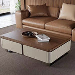 松木天板センターテーブル リビング用 モダンデザインのローテーブル収納付き hykg-5863