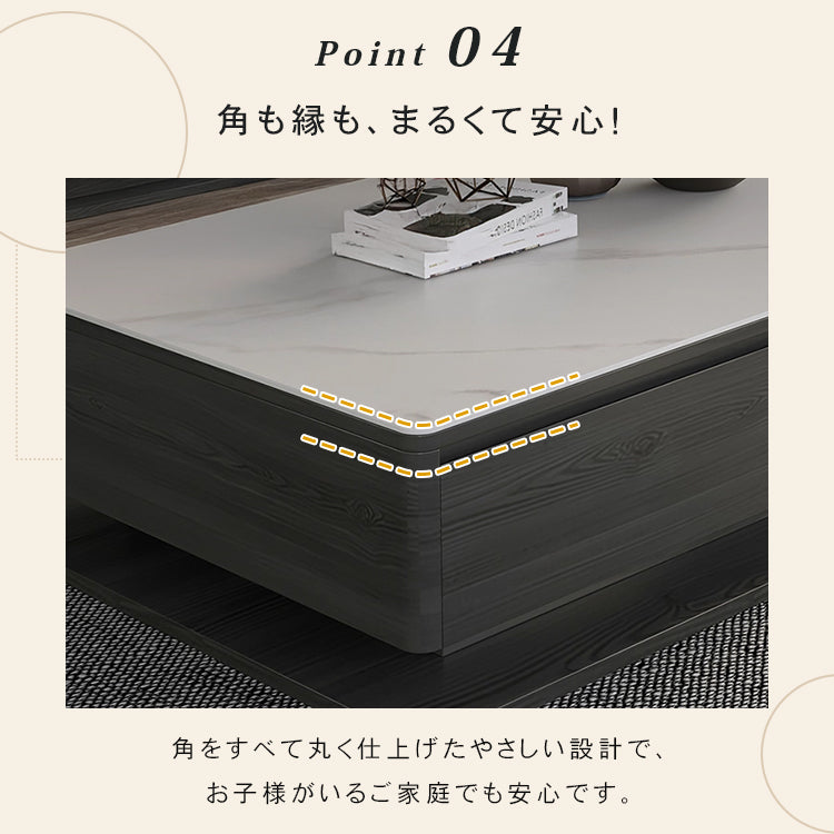 リビングを上質にするセラミック天板サイドテーブル モダンホワイトデザイン/センターテーブルにも hykg-5865