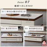 リビングセンターテーブル セラミック天板×パイン材調 モダンデザインの引き出し収納ローテーブル hykg-5872