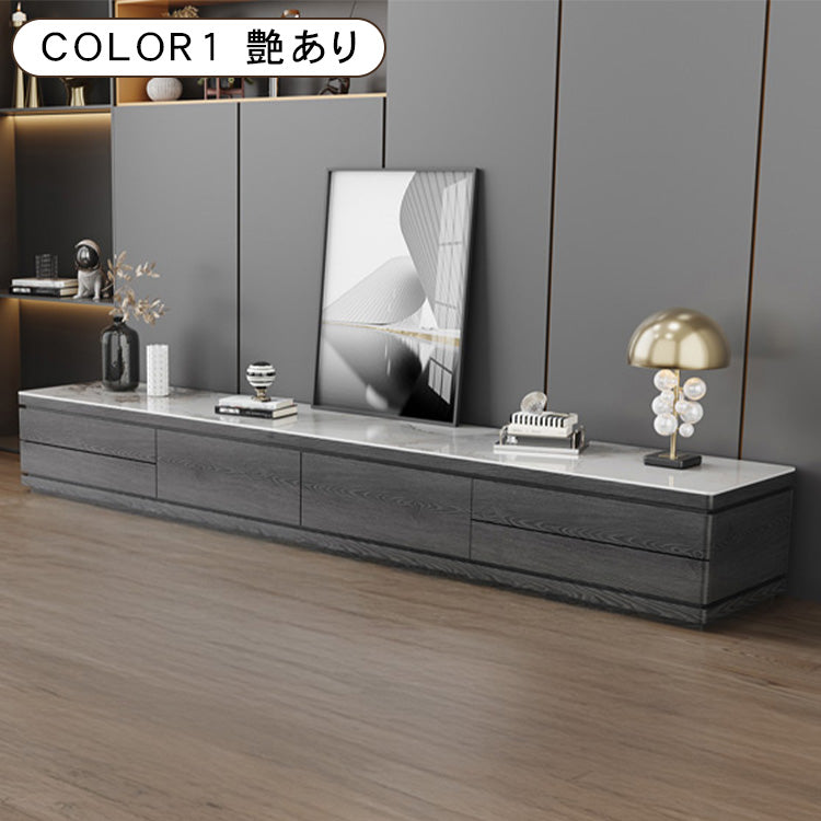 リビング用テレビボード セラミック天板×木目調グレー モダンデザインの大容量ローボード hykg-5875