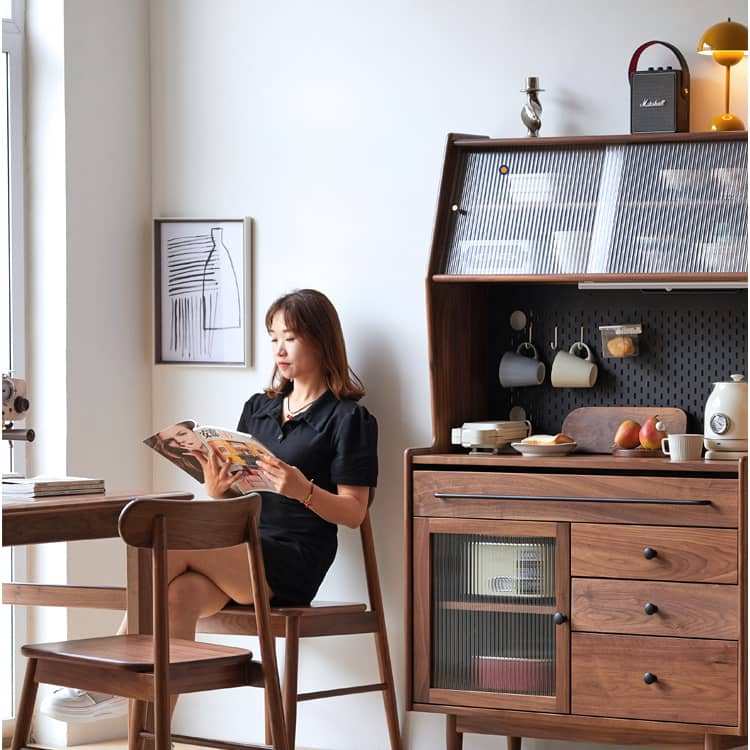 高級オーク チェリー ウォールナット使用のデザインチェアhykmq-740