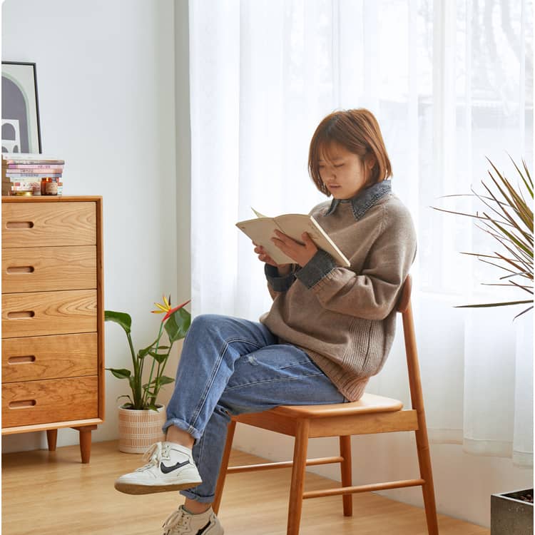 高級オーク チェリー ウォールナット使用のデザインチェアhykmq-740