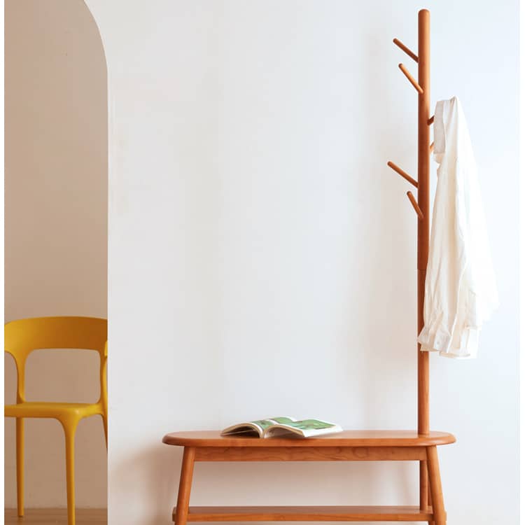 チェリー材とウォールナット使用 高品質スツール - モダンデザインと耐久性 hykmq-742