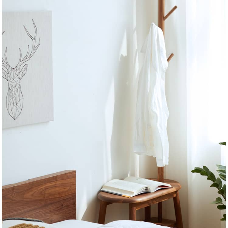 チェリー材とウォールナット使用 高品質スツール - モダンデザインと耐久性 hykmq-742