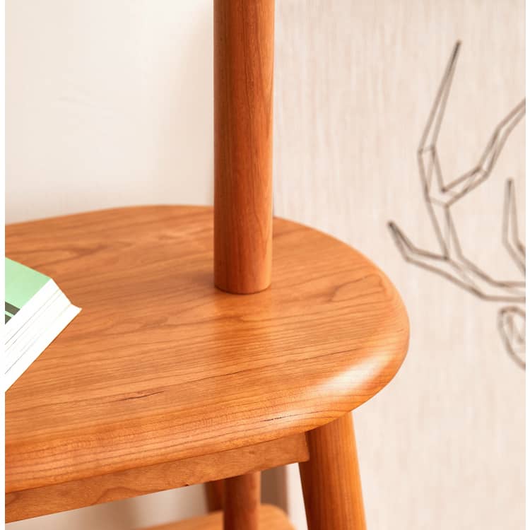 チェリー材とウォールナット使用 高品質スツール - モダンデザインと耐久性 hykmq-742