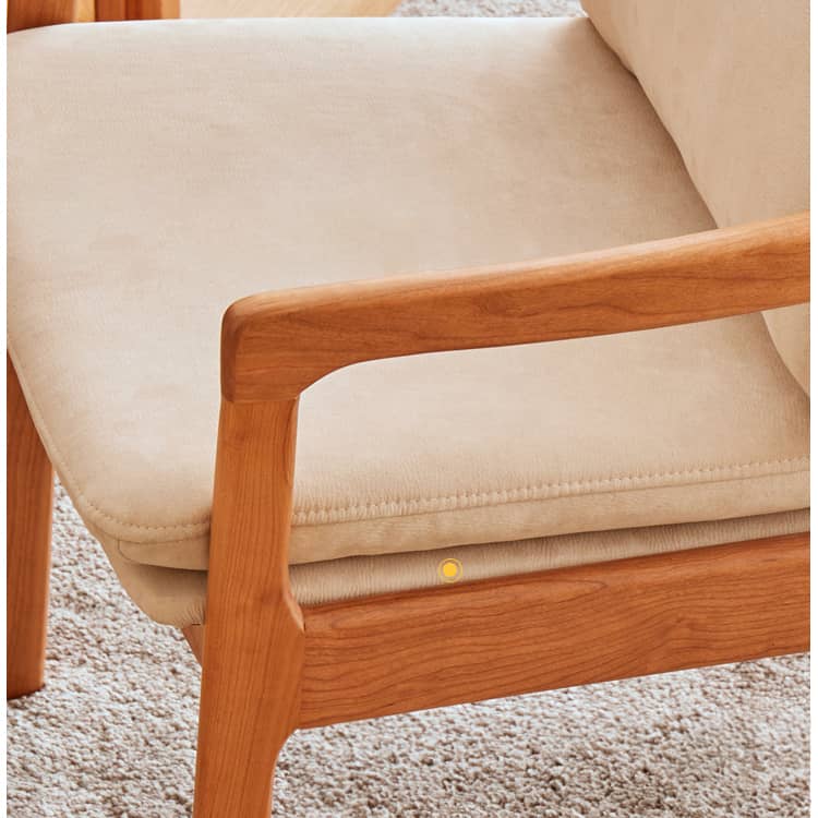 【高品質?北欧風】オークチェア - PPコットン&フェイクレザー張り、チェリー材使用 hykmq-745