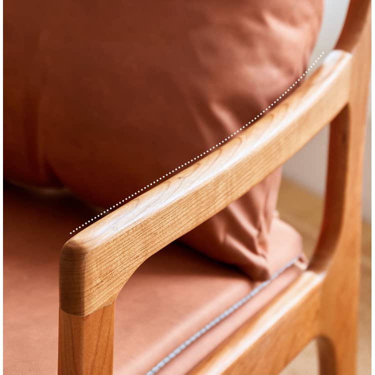 【高品質?北欧風】オークチェア - PPコットン&フェイクレザー張り、チェリー材使用 hykmq-745