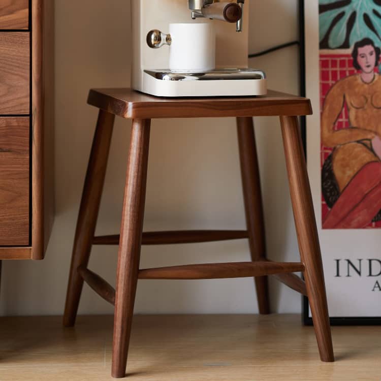 チェリー材とウォールナット製高品質スツール - エレガントで上品なデザイン hykmq-747