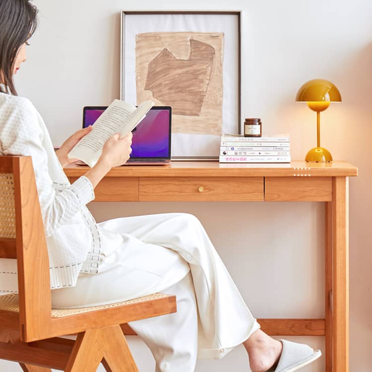 「高級感あふれるチェリー材?銅?ウォールナット使用 ダイニングテーブル」 hykmq-753