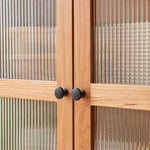 高級チェリー材キャビネット - 多層板とガラス&アルミ合金銅の完璧な組み合わせ hykmq-761