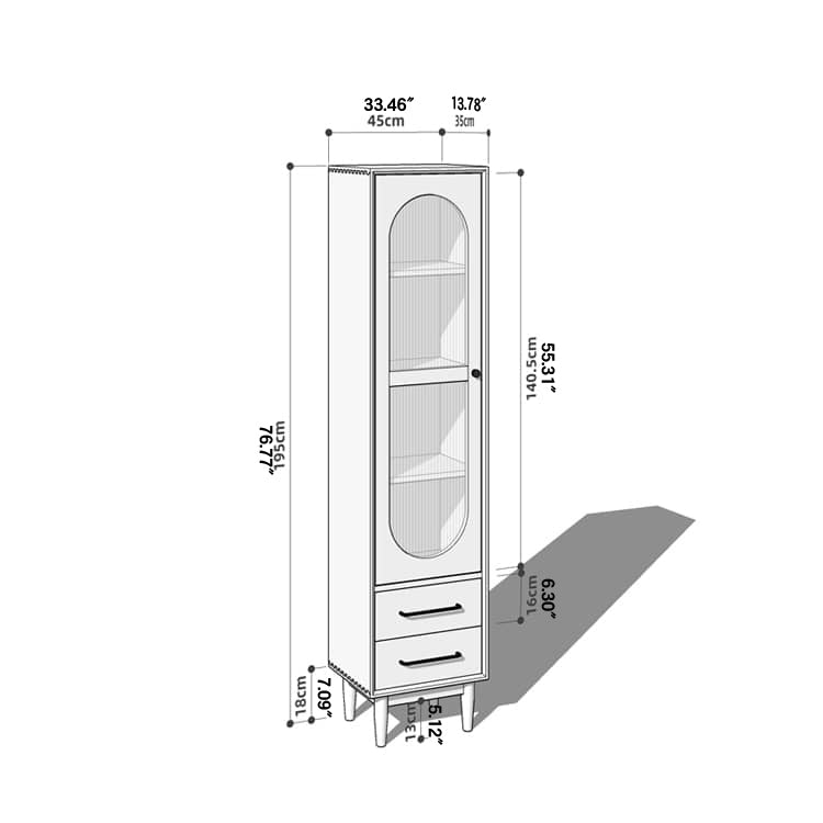 高級チェリー材キャビネット - 多層板とガラス&アルミ合金銅の完璧な組み合わせ hykmq-761