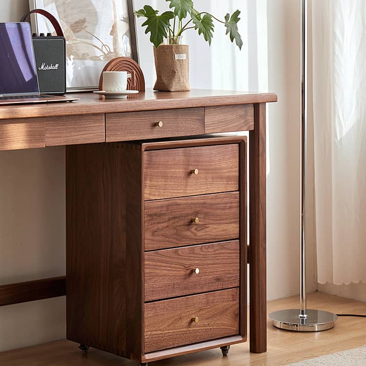 「高級レッドオーク&チェリー材キャビネット - ウォールナットと銅の美しさを備えた収納」 hykmq-762