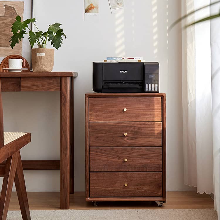 「高級レッドオーク&チェリー材キャビネット - ウォールナットと銅の美しさを備えた収納」 hykmq-762