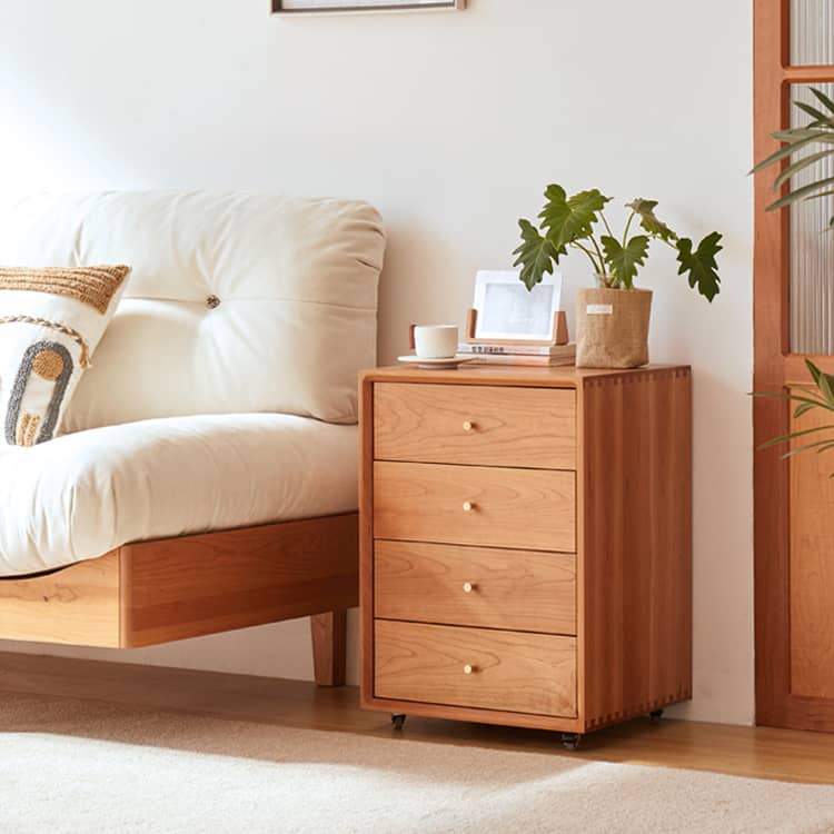 「高級レッドオーク&チェリー材キャビネット - ウォールナットと銅の美しさを備えた収納」 hykmq-762