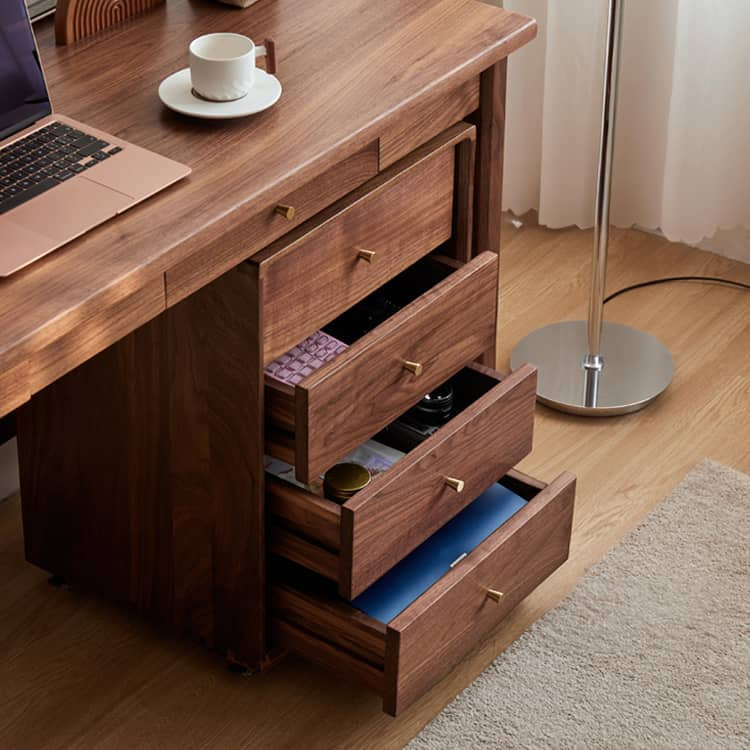 「高級レッドオーク&チェリー材キャビネット - ウォールナットと銅の美しさを備えた収納」 hykmq-762