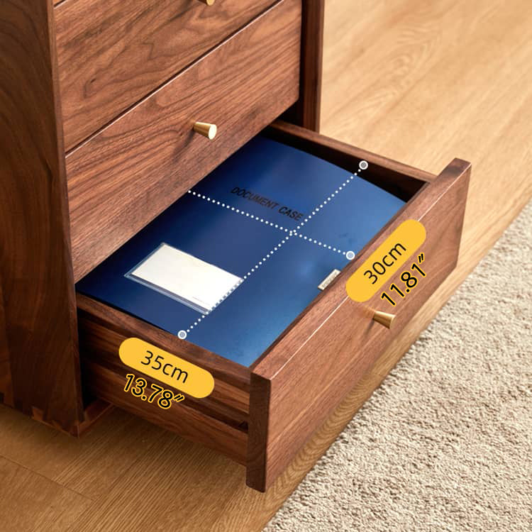 「高級レッドオーク&チェリー材キャビネット - ウォールナットと銅の美しさを備えた収納」 hykmq-762