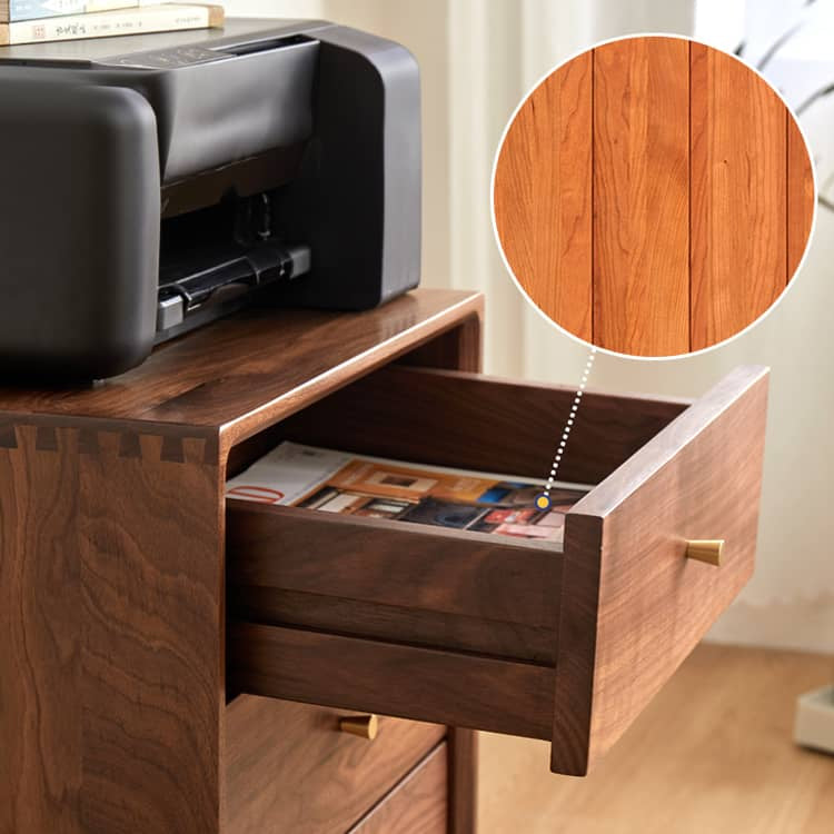 「高級レッドオーク&チェリー材キャビネット - ウォールナットと銅の美しさを備えた収納」 hykmq-762