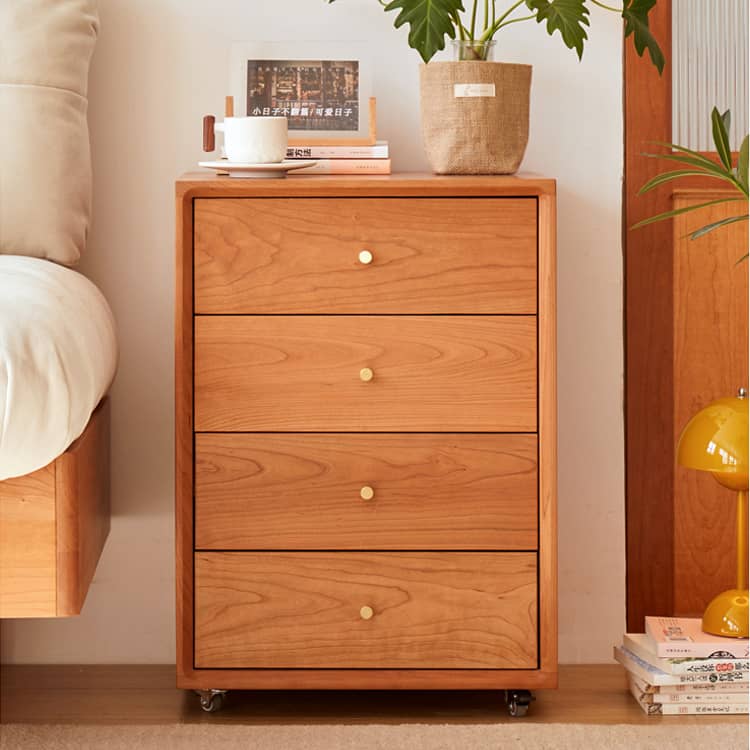 「高級レッドオーク&チェリー材キャビネット - ウォールナットと銅の美しさを備えた収納」 hykmq-762