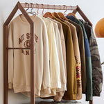 高級チェリー材&ラタン&ウォールナット ハンガー - エレガントな収納ソリューション hykmq-765