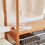 高級チェリー材&ラタン&ウォールナット ハンガー - エレガントな収納ソリューション hykmq-765