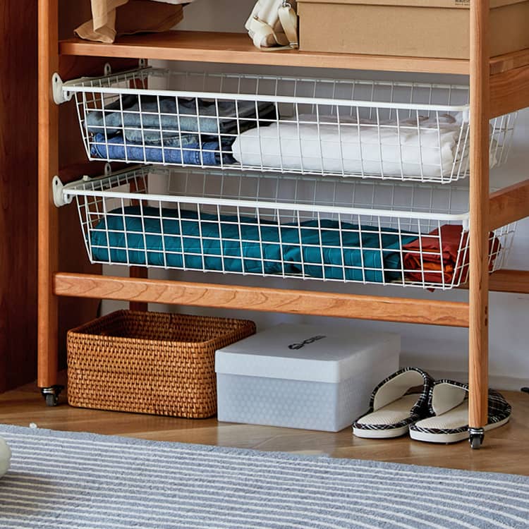 高級チェリー材&ラタン&ウォールナット ハンガー - エレガントな収納ソリューション hykmq-765