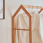高級チェリー材&ラタン&ウォールナット ハンガー - エレガントな収納ソリューション hykmq-765