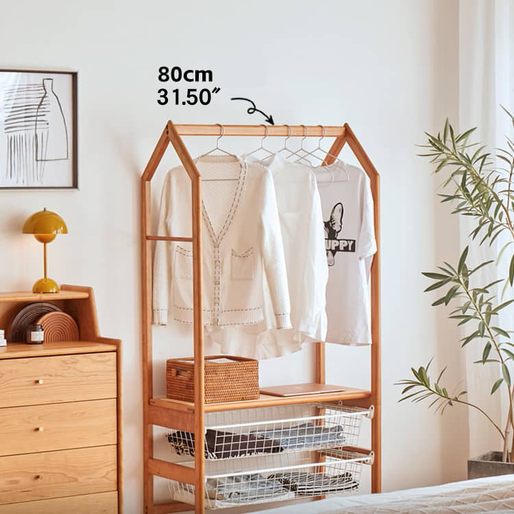 高級チェリー材&ラタン&ウォールナット ハンガー - エレガントな収納ソリューション hykmq-765