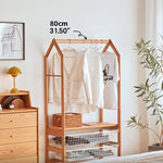 高級チェリー材&ラタン&ウォールナット ハンガー - エレガントな収納ソリューション hykmq-765