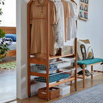 高級チェリー材&ラタン&ウォールナット ハンガー - エレガントな収納ソリューション hykmq-765