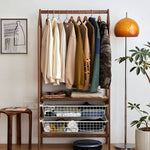 高級チェリー材&ラタン&ウォールナット ハンガー - エレガントな収納ソリューション hykmq-765