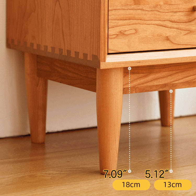 【高級キャビネット】チェリー材×多層板の美麗デザイン+ガラス&銅製アクセント hykmq-766